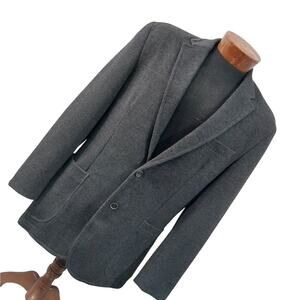 NWOT! JOSEPH ABBOUD! CHARCOAL GRAY FINE KNIT 3 BUTTON BLAZER, JACKET! SZ L